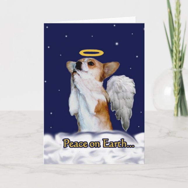 Peace on Earth Dott Angel Holiday Card (Front)