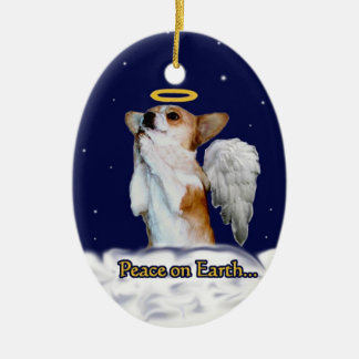 Peace on Earth Dott Angel Oval Ornament