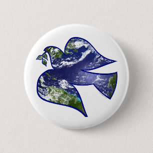 Peace on Earth Dove 6 Cm Round Badge