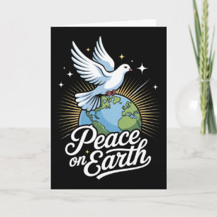 Peace On Earth Dove And Globe Faith Christmas Card