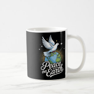 Peace On Earth Dove And Globe Faith Christmas Coffee Mug