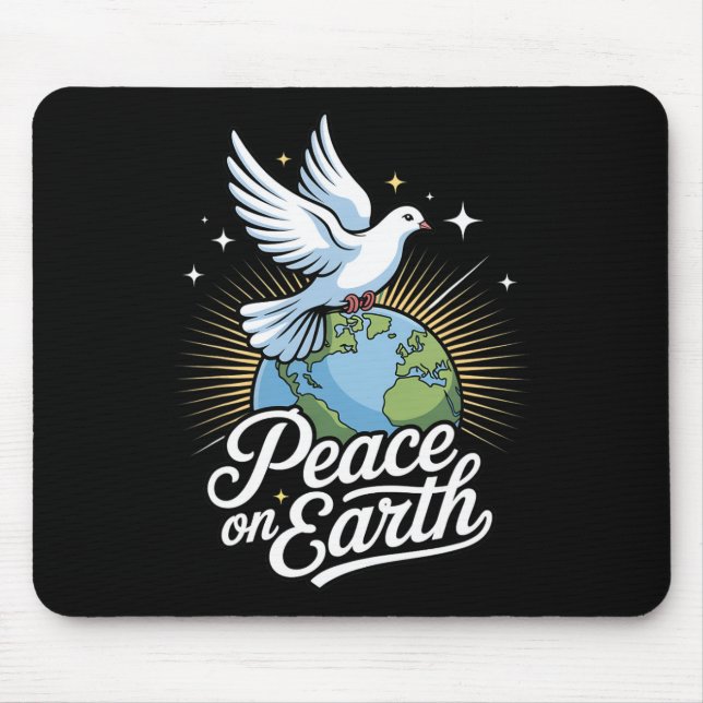 Peace On Earth Dove And Globe Faith Christmas  Mouse Mat (Front)