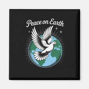 Peace On Earth Dove And Globe Faith Christmas Spir Magnet