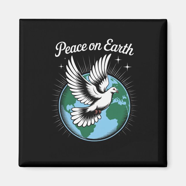 Peace On Earth Dove And Globe Faith Christmas Spir Magnet (Front)