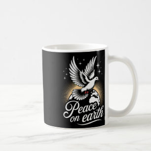 Peace On Earth Dove And Globe Peaceful Christmas Coffee Mug