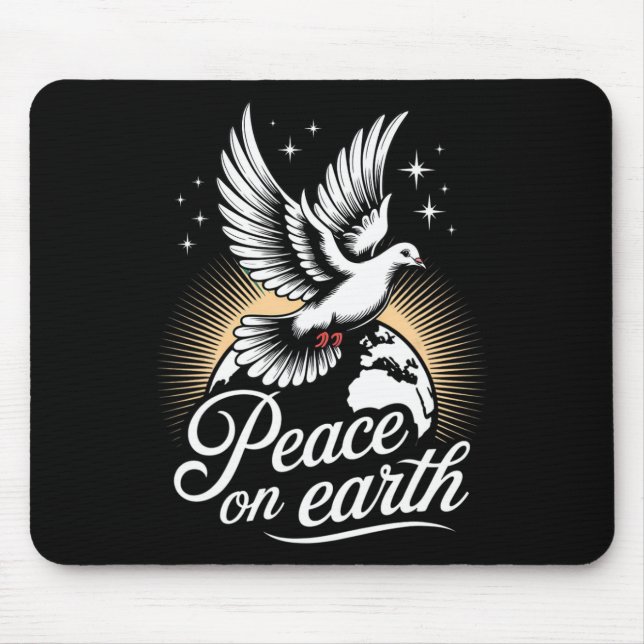 Peace On Earth Dove And Globe Peaceful Christmas  Mouse Mat (Front)