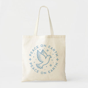 Peace on earth dove blue aesthetic christian girl tote bag
