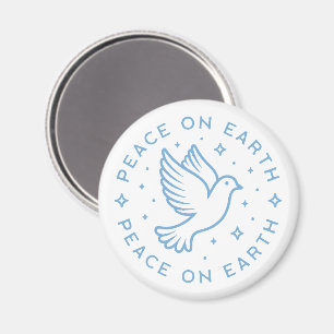 Peace on earth dove blue aesthetic christian magnet