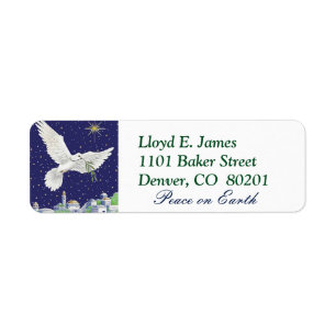 Peace on Earth Dove Christmas Return Address