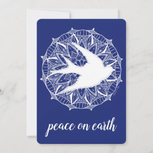 Peace on Earth Dove Mandala Holiday Card
