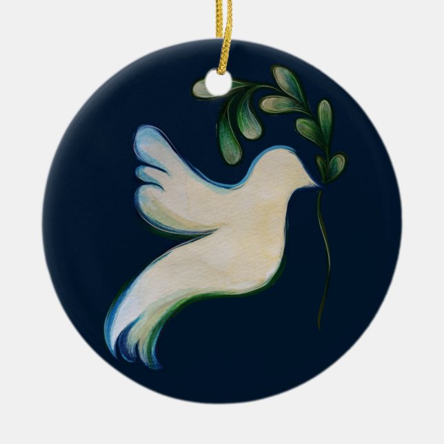 Peace on Earth Dove of Hope                        Ceramic Tree Decoration (Front)