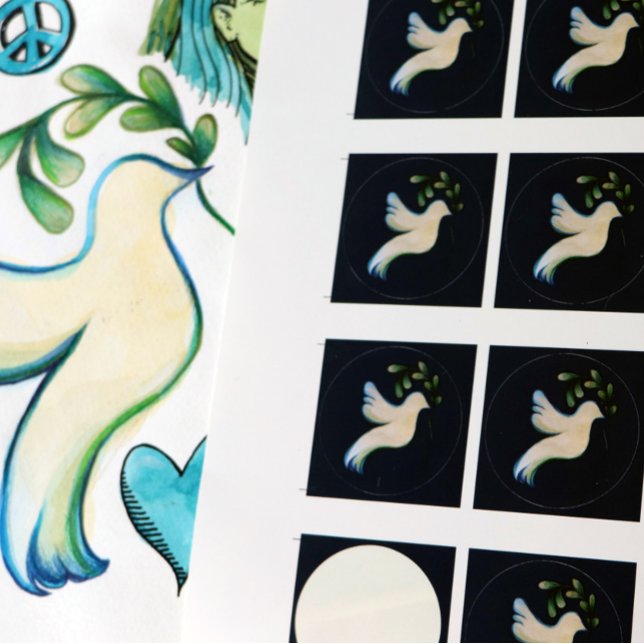Peace on Earth Dove of Hope                        Classic Round Sticker (Creator Uploaded)