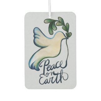 Peace on earth dove of hope peaceful art car air freshener
