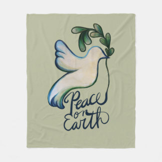 Peace on earth dove of hope peaceful art fleece blanket