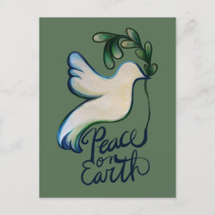 Peace on earth dove of hope peaceful art           postcard