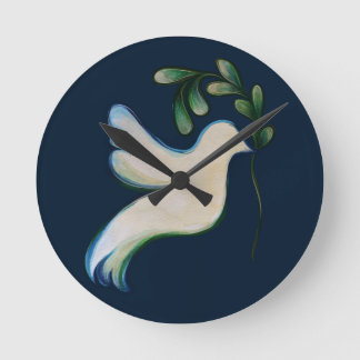 Peace on Earth Dove of Hope Round Clock