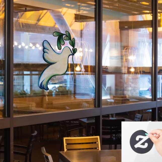 Peace on Earth Dove of Hope                        Window Cling (Restaurant Window)