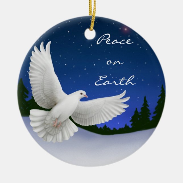 Peace on Earth Dove Ornament (Front)