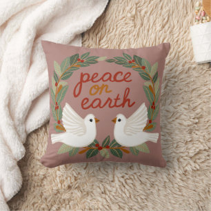 Peace on Earth Doves Christmas Holidays CUSTOM  Cushion