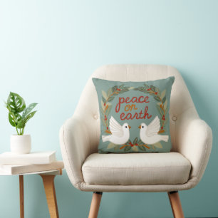 Peace on Earth Doves Christmas Holidays CUSTOM Cushion