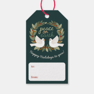 Peace on Earth Doves Christmas Holidays CUSTOM Gift Tags