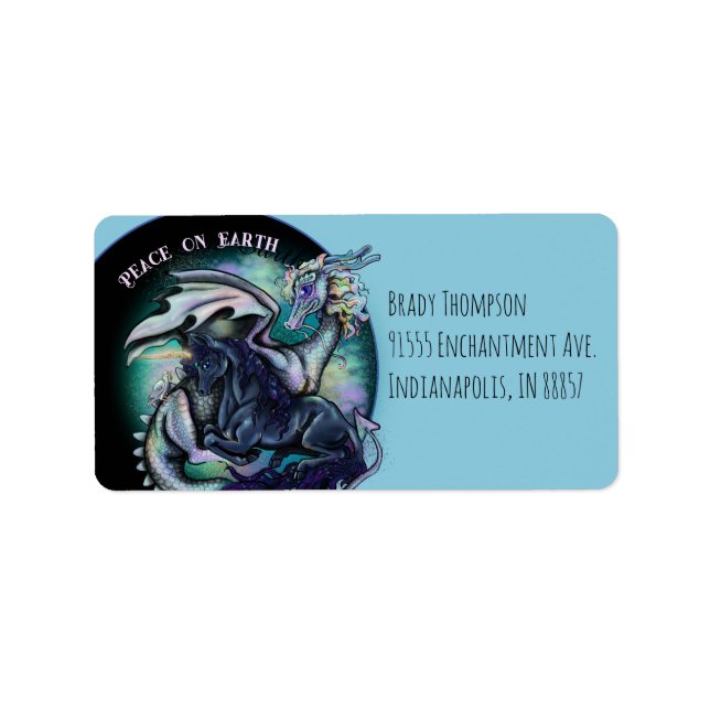 Peace on Earth Dragon and Unicorn Label (Front)