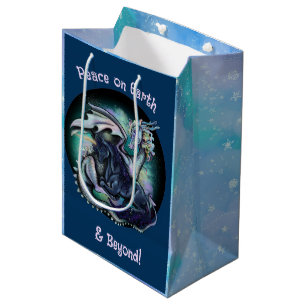 Peace on Earth Dragon and Unicorn Medium Gift Bag