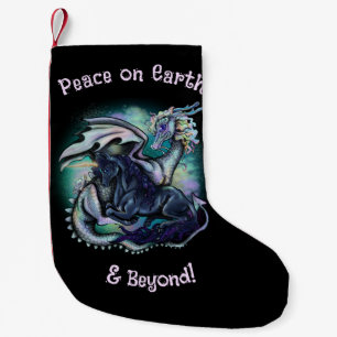 Peace on Earth Dragon and Unicorn Small Christmas Stocking