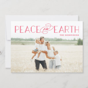 Peace on Earth Editable Colour Holiday Photo Card