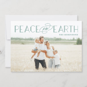 Peace on Earth Editable Colour Holiday Photo Card
