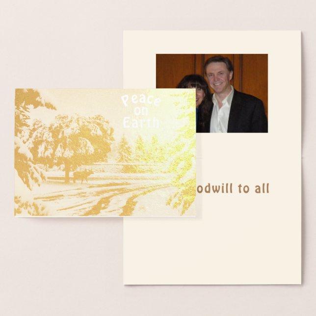 Peace on Earth Elk Scene Gold Foil Card (Display)