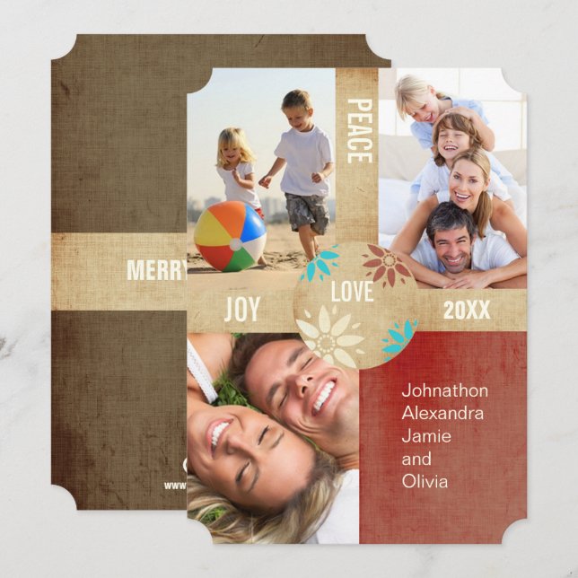 Peace on Earth Family Photo Card (Front/Back)