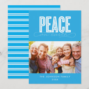 PEACE ON EARTH FAMILY PHOTO CHRISTMAS HOLIDAY CARD
