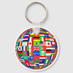PEACE ON EARTH FLAGS KEY RING