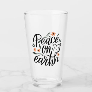Peace on Earth Floral Design Glass