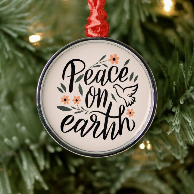 Peace on Earth Floral Design Metal Tree Decoration (Tree)