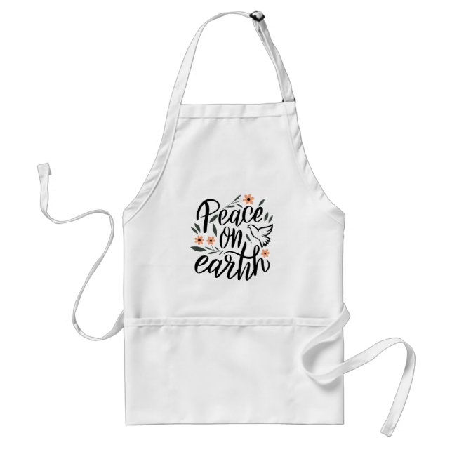 Peace on Earth Floral Design Standard Apron (Front)