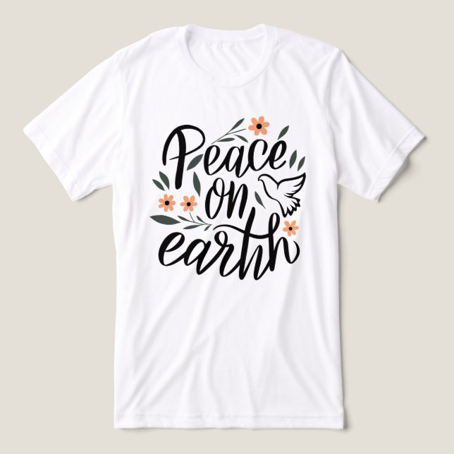 Peace on Earth Floral Design Tri-Blend Shirt (Design Front)