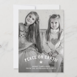 Peace on Earth for Christmas Star and Photo Holiday Card