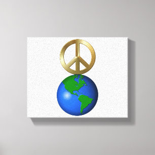Peace On Earth Fun Rebus Holiday Greeting Canvas Print