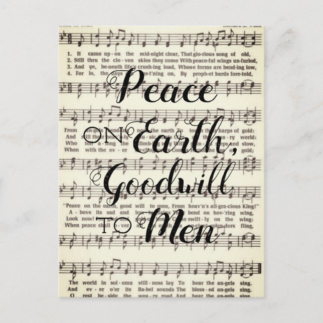 Peace on Earth, Goodwill to Men Postcard (Front)