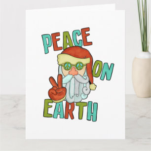 Peace on Earth Hippie Santa Card