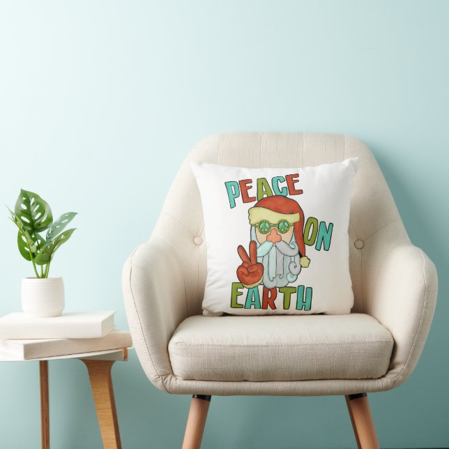 Peace on Earth Hippie Santa Cushion (Chair)