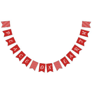 Peace On Earth Holiday Bunting Flags