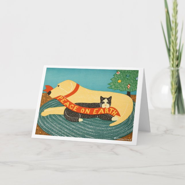 Peace on Earth Holiday Card - Stephen Huneck (Front)