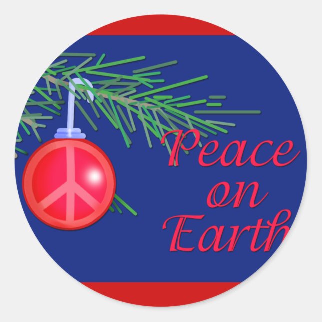 Peace on Earth Holiday Cards and Postcards Classic Round Sticker (Front)