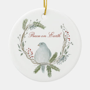 Peace on Earth Holiday Ceramic Tree Decoration