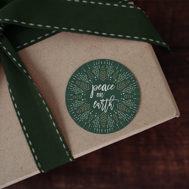 Peace on Earth | Holiday Classic Round Sticker (Creator Uploaded)