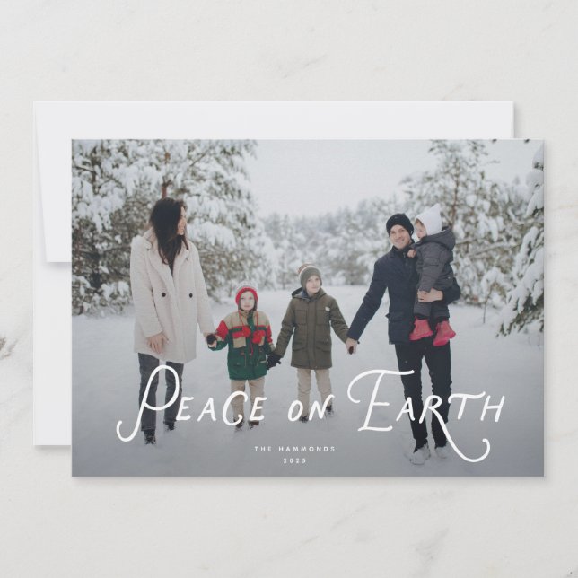 Peace on Earth Holiday Photo Card (Front)