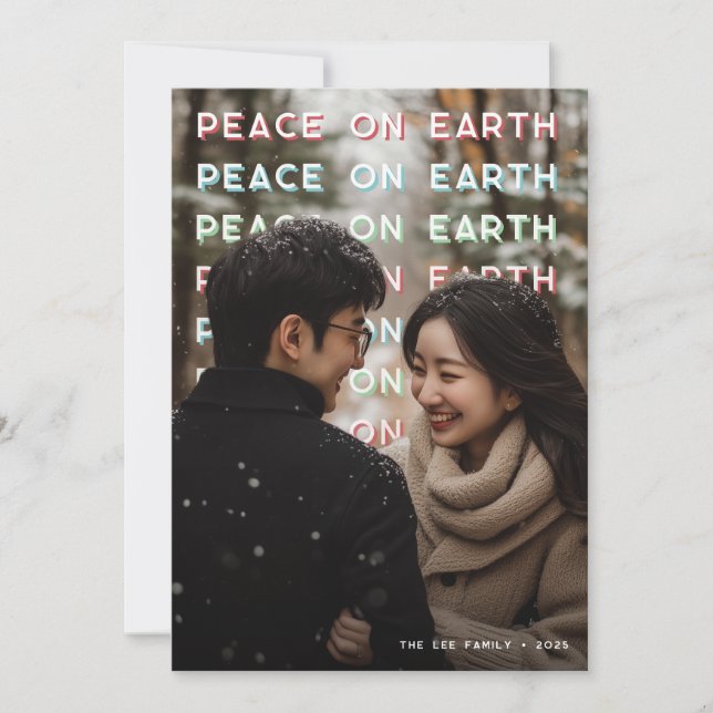 Peace on Earth Holiday Photo Card (Front)